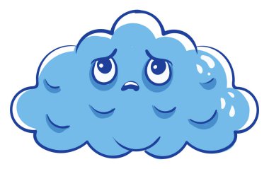 Üzücü bulut, illüstrasyon, beyaz arkaplanda vektör