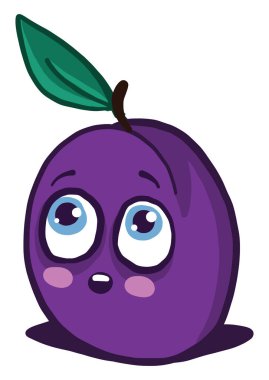 Ürkmüş erik, illüstrasyon, beyaz arkaplan vektörü