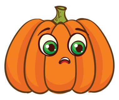 Korkmuş balkabağı, illüstrasyon, beyaz arkaplandaki vektör