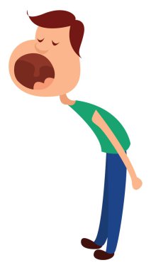 Çığlık atan adam, illüstrasyon, beyaz arka plandaki vektör