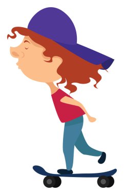 Kaykaylı adam, illüstrasyon, beyaz arkaplanda vektör