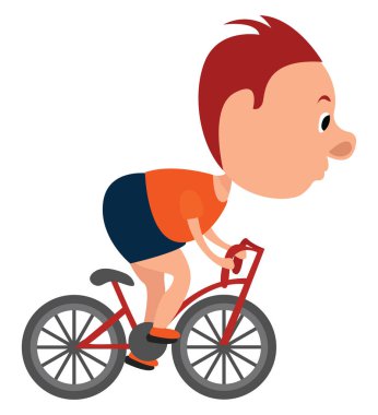 Küçük motorlu adam, illüstrasyon, beyaz arka planda vektör.