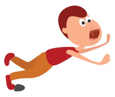 İnsan kayıp düşme, resimleme, beyaz arkaplan üzerindeki vektör