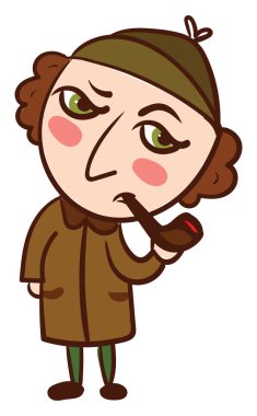 Sigara piposu, illüstrasyon, beyaz arkaplan vektörü