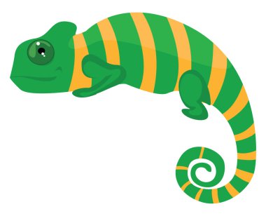 Yeşil bukalemun, illüstrasyon, beyaz arkaplanda vektör