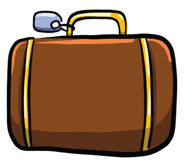 Kahverengi bavul, illüstrasyon, beyaz arkaplan vektörü