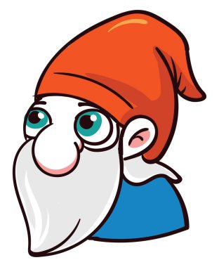 Kırmızı şapkalı cüce, illüstrasyon, beyaz arkaplanda vektör