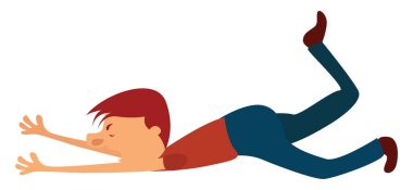 Düşen adam, illüstrasyon, beyaz arkaplan vektörü