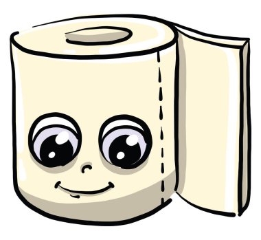 Tuvalet kağıdı, illüstrasyon, beyaz arkaplan üzerindeki vektör