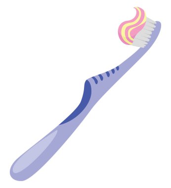 Yapıştırmalı diş fırçası, illüstrasyon, beyaz arkaplan üzerinde vektör