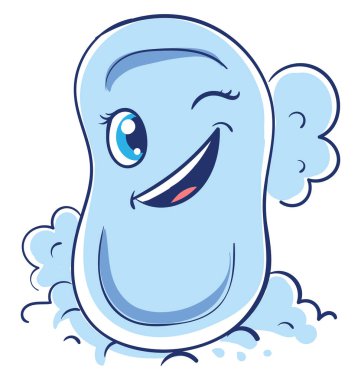 Göz kırpan sabun, illüstrasyon, beyaz arkaplan üzerindeki vektör