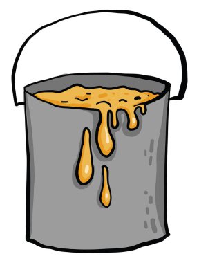 Açık büfedeki sarı boya, illüstrasyon, beyaz arkaplan üzerindeki vektör