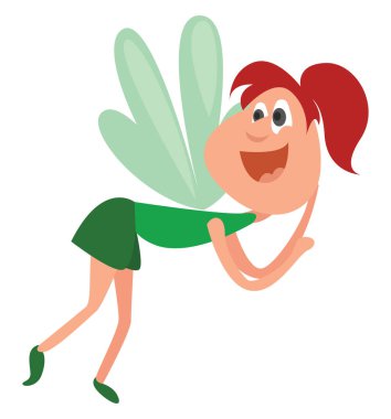 Genç peri, illüstrasyon, beyaz arka plan vektörü