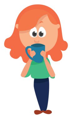 Bir fincan kahve, illüstrasyon, beyaz arka planda vektör.