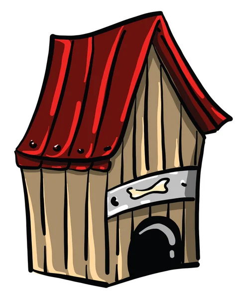 Small Dog House Illustration Vector White Background — Stock Vector