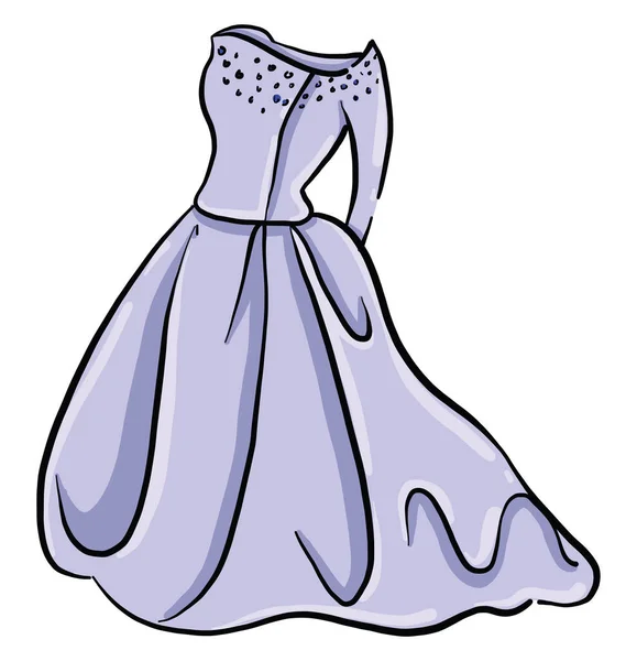 Фиолетовое Платье Иллюстрация Вектор Белом Фоне — стоковый вектор