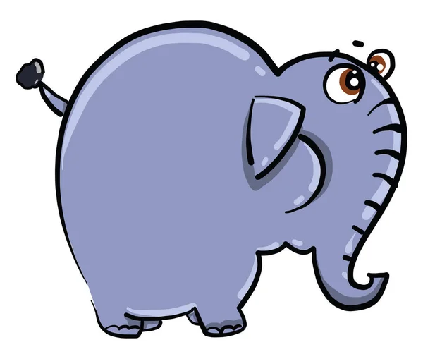 Elefante Graso Ilustración Vector Sobre Fondo Blanco — Vector de stock