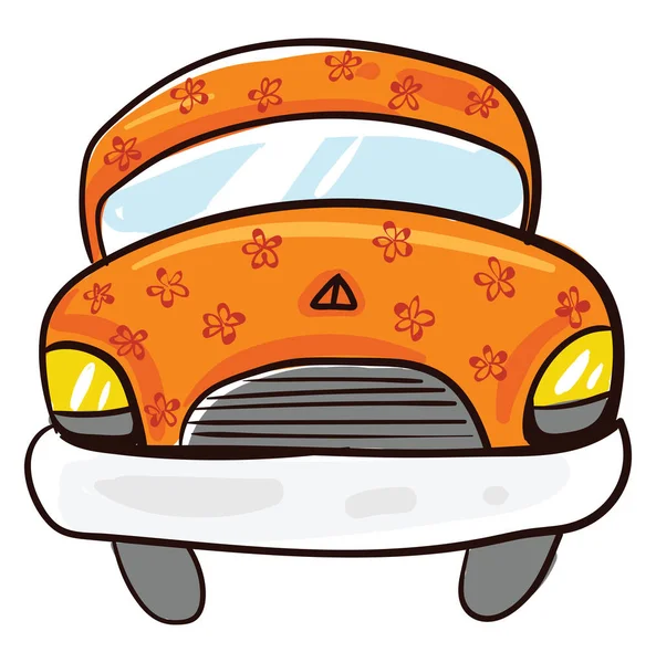 Coche Naranja Ilustración Vector Sobre Fondo Blanco — Vector de stock