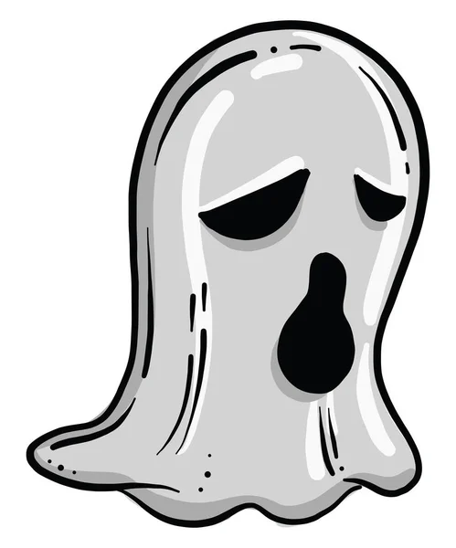 Sad Ghost Illustration Vector White Background — Stock Vector