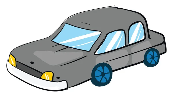 Γκρι Αυτοκίνητο Εικονογράφηση Διάνυσμα Λευκό Φόντο — Διανυσματικό Αρχείο