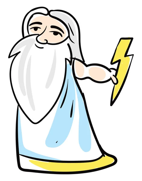 Zeus Gud Illustration Vektor Vit Bakgrund — Stock vektor
