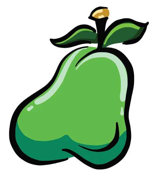Green Pear Illustration Vector White Background — Stock Vector