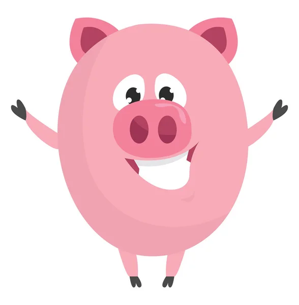 快乐的粉红猪 白色背景上的矢量 — 图库矢量图片