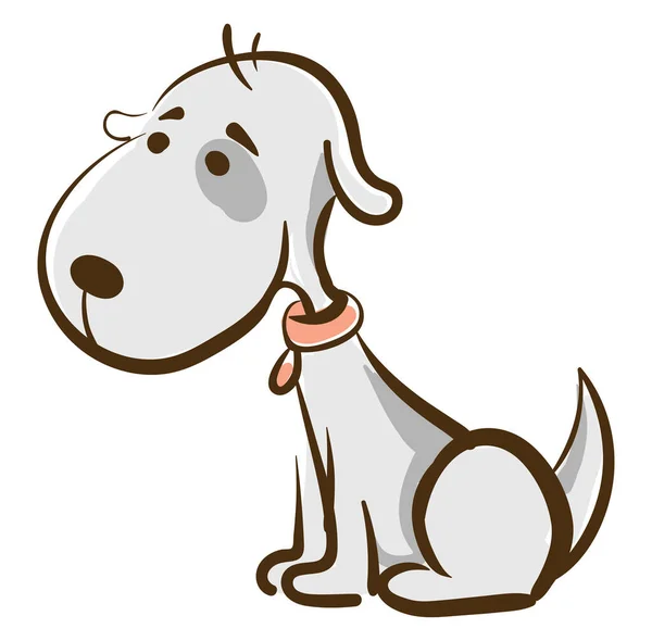 Сумний Собака Ілюстрація Вектор Білому Тлі — стоковий вектор