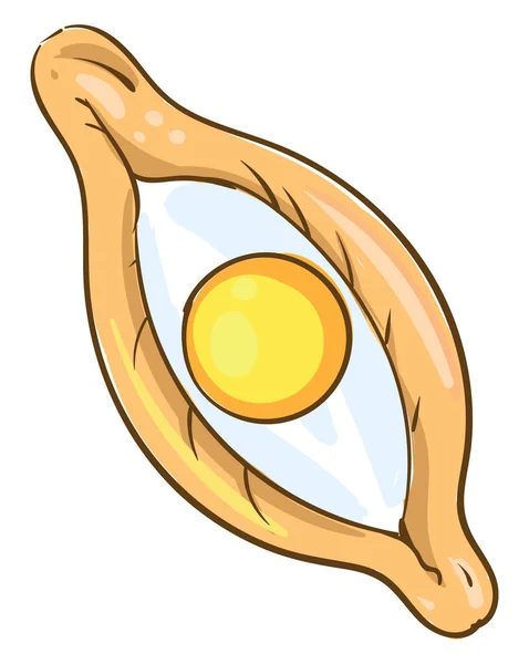 Khachapuri Ajarian Illustration Vektor Auf Weißem Hintergrund — Stockvektor