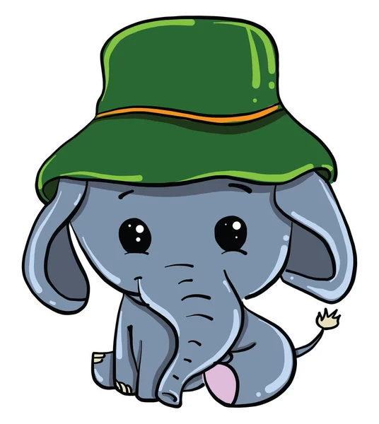 Pequeño Elefante Ilustración Vector Sobre Fondo Blanco — Vector de stock