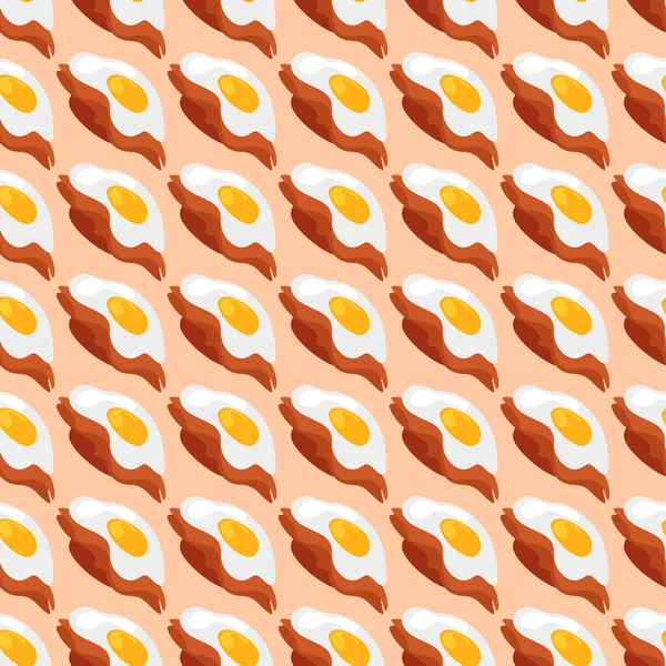 Мясо Яйцо Бесшовный Узор Оранжевом Фоне — стоковый вектор
