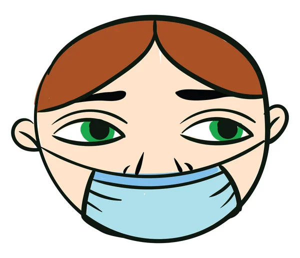 Man Med Medicinsk Mask Illustration Vektor Vit Bakgrund — Stock vektor