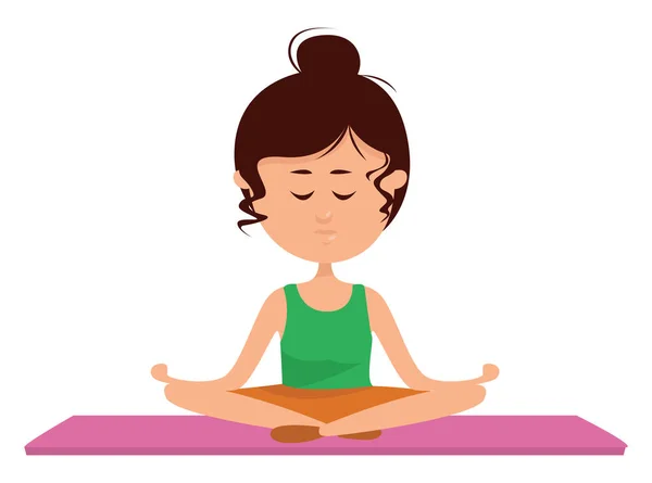 Menina Meditação Ilustração Vetor Fundo Branco —  Vetores de Stock