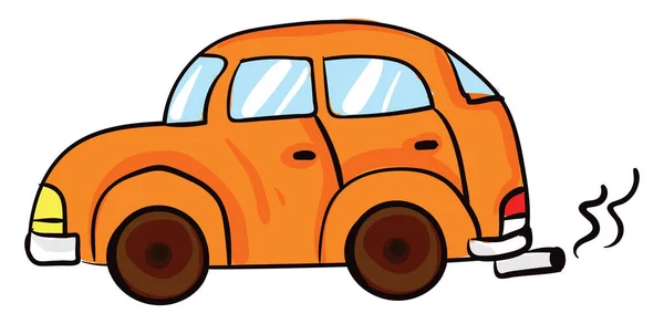 Pomarańczowy Samochód Ilustracja Wektor Białym Tle — Wektor stockowy