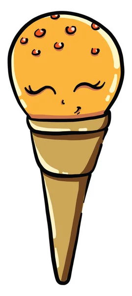Orange Ice Cream Illustration Vector White Background — Stock Vector