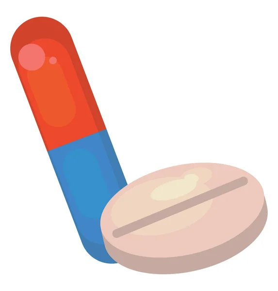 Medicina Comprimidos Ilustração Vetor Sobre Fundo Branco —  Vetores de Stock