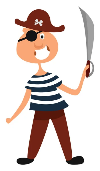 Homme Costume Pirate Illustration Vecteur Sur Fond Blanc — Image vectorielle