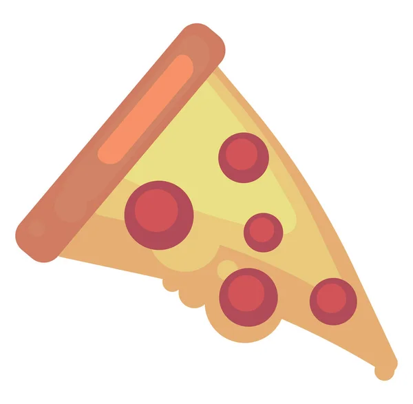 Pizza Skiva Illustration Vektor Vit Bakgrund — Stock vektor