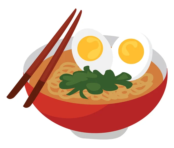 Ichiraku Ramen Tazón Ilustración Vector Sobre Fondo Blanco — Vector de stock