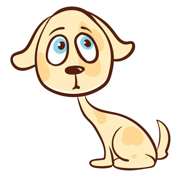 悲しい小さな犬 イラスト 白い背景のベクトル — ストックベクタ