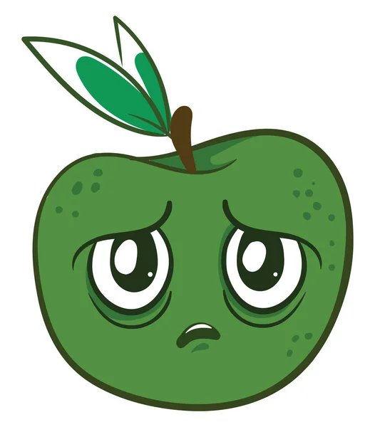 Smutne Jabłko Ilustracja Wektor Białym Tle — Wektor stockowy
