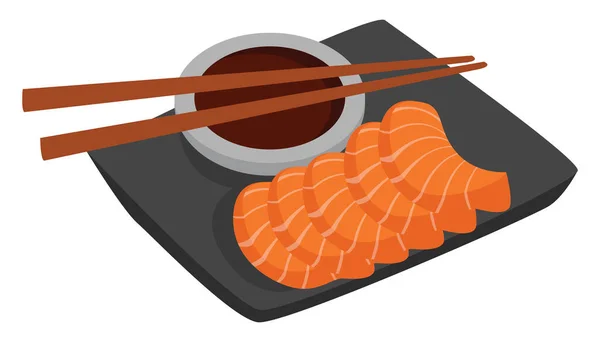 Sashimi Élelmiszer Illusztráció Vektor Fehér Háttér — Stock Vector