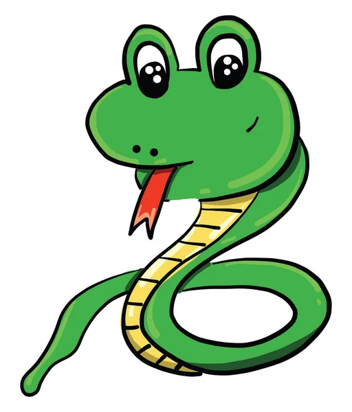 Serpente Verde Ilustração Vetor Sobre Fundo Branco — Vetor de Stock