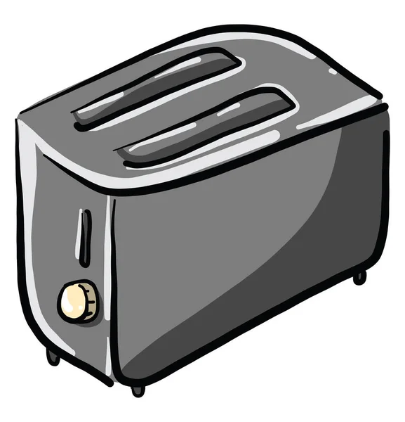 Gray Toaster Illustration Vector White Background — Stock Vector