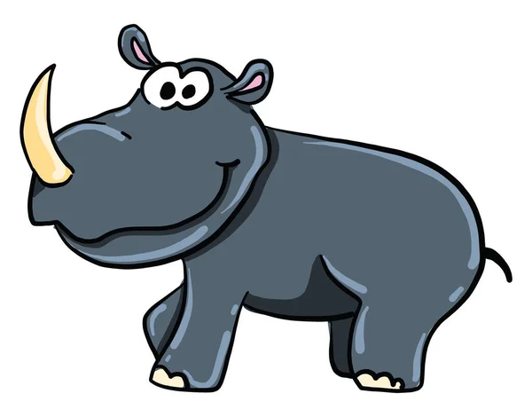 Rinoceronte Animal Ilustração Vetor Sobre Fundo Branco — Vetor de Stock