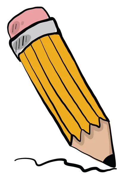 Gelber Bleistift Illustration Vektor Auf Weißem Hintergrund — Stockvektor
