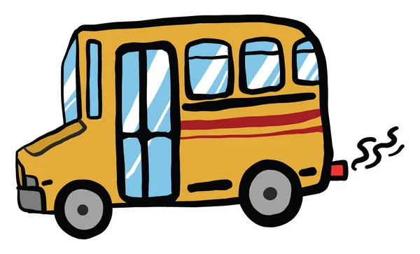 Bus Jaune Illustration Vecteur Sur Fond Blanc — Image vectorielle