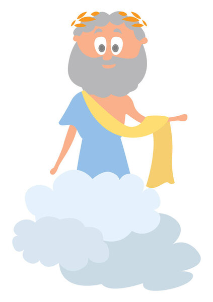 Зевс Бог, иллюстрация, вектор на белом фоне
