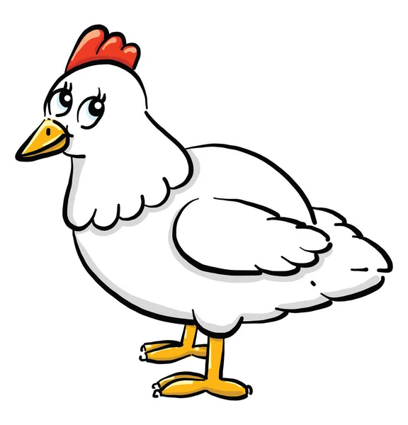 Gallina Blanca Ilustración Vector Sobre Fondo Blanco — Archivo Imágenes Vectoriales