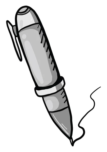 Gray Pen Illustration Vector White Background — Stock Vector